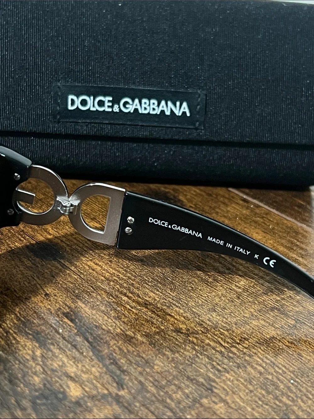 Dolce & Gabbana Black Sunglasses with Crystal DG Logo